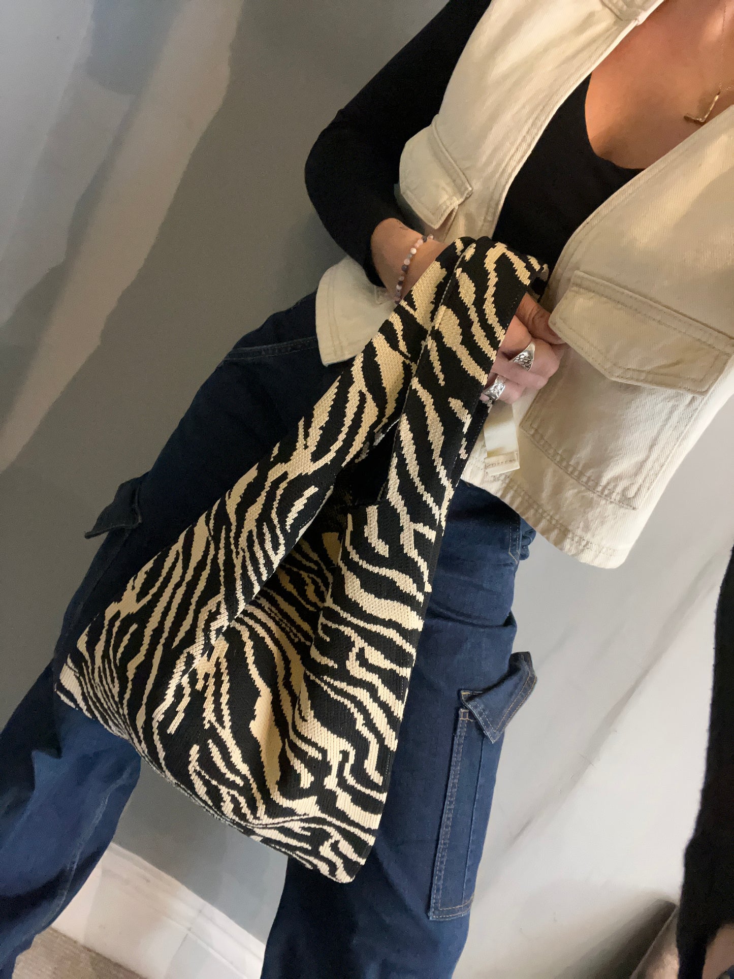 Fabric grab bag - zebra