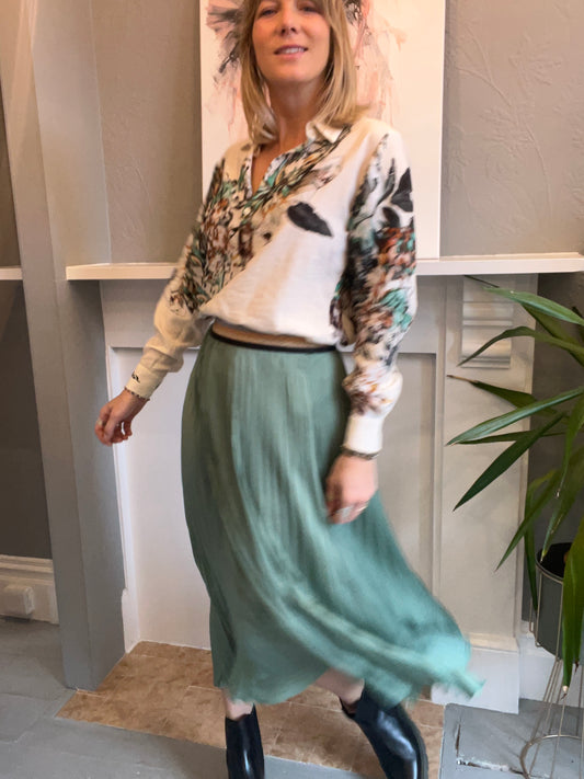 Summum pleated skirt - jade green