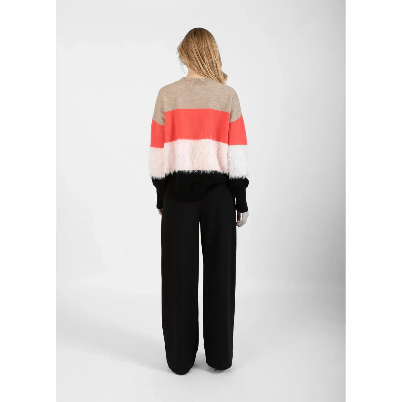 Coster Copenhagen Colorblock Knit with Furry Sleeves