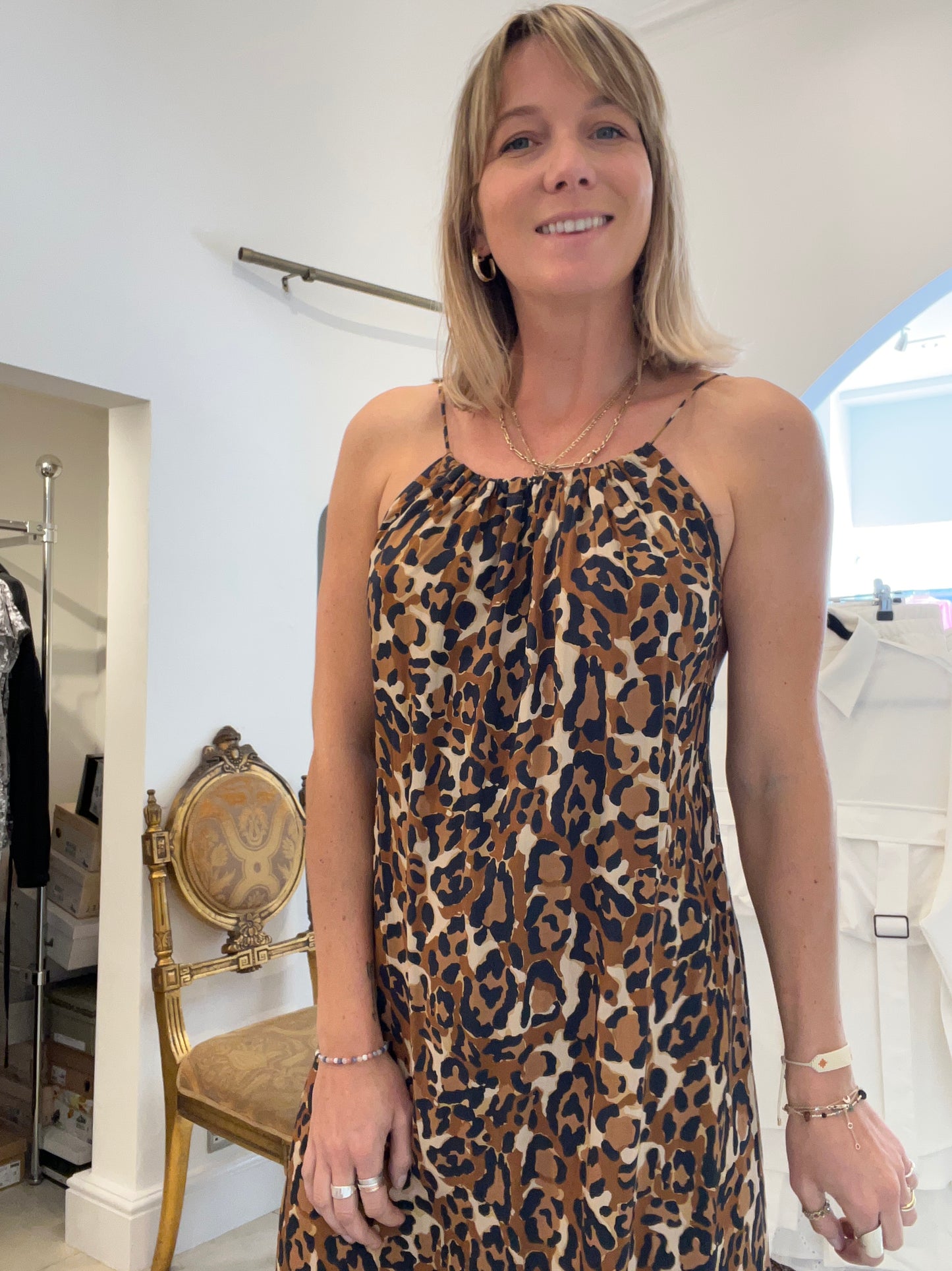 Palme Spag Maxi Dress - leopard