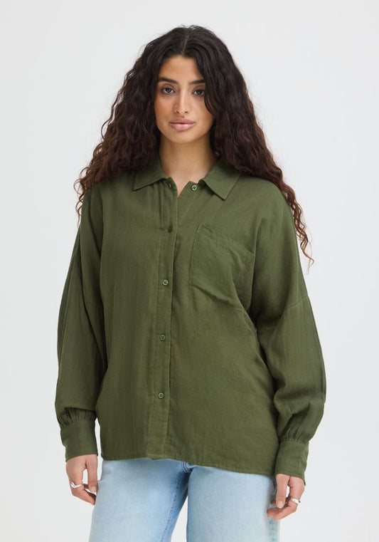 ICHI Foxa Shirt - Grape Leaf