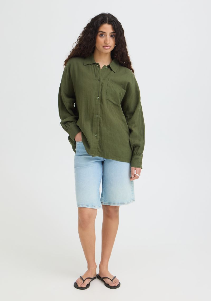 ICHI Foxa Shirt - Grape Leaf