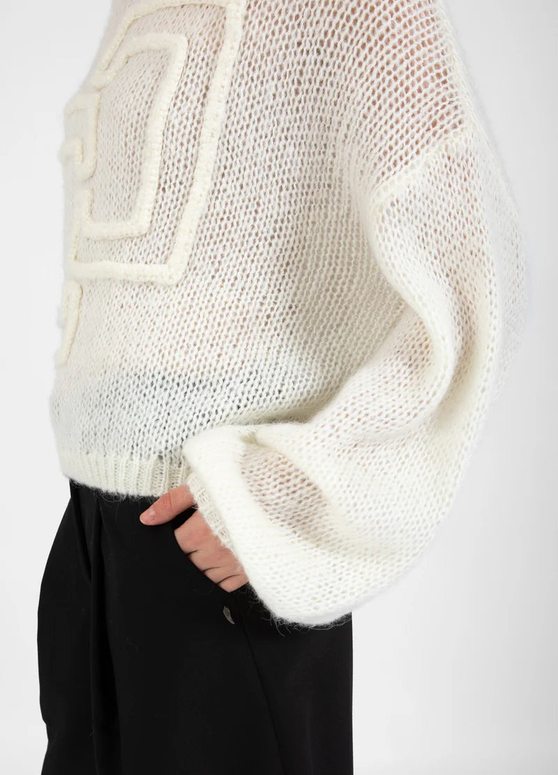 Coster Copenhagen Knit with Large Emblem - Creme