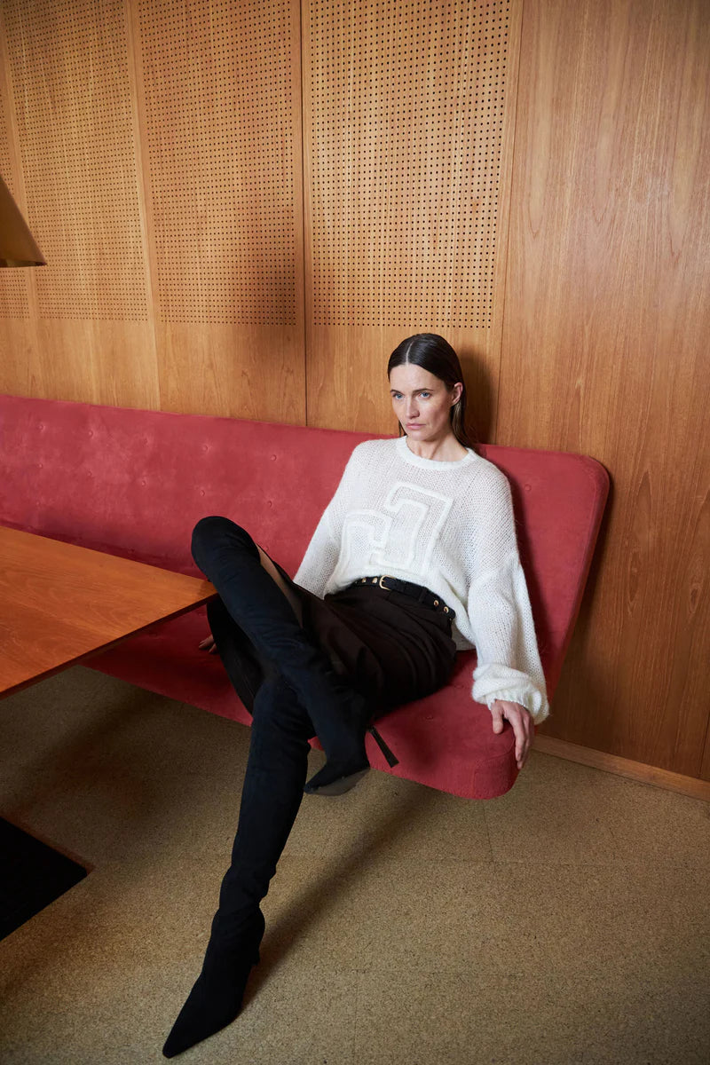 Coster Copenhagen Knit with Large Emblem - Creme