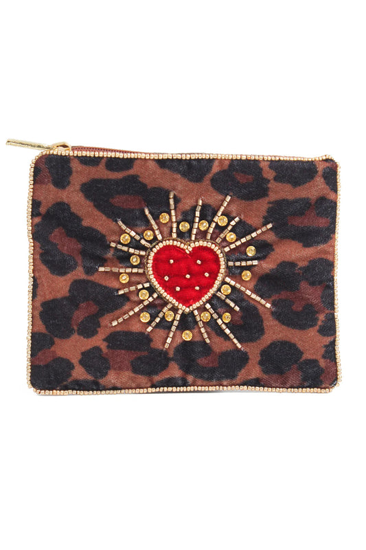 My Doris Small Pouch - Leopard Heart Burst