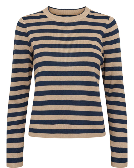 Numph Stripy Jumper - black coffee