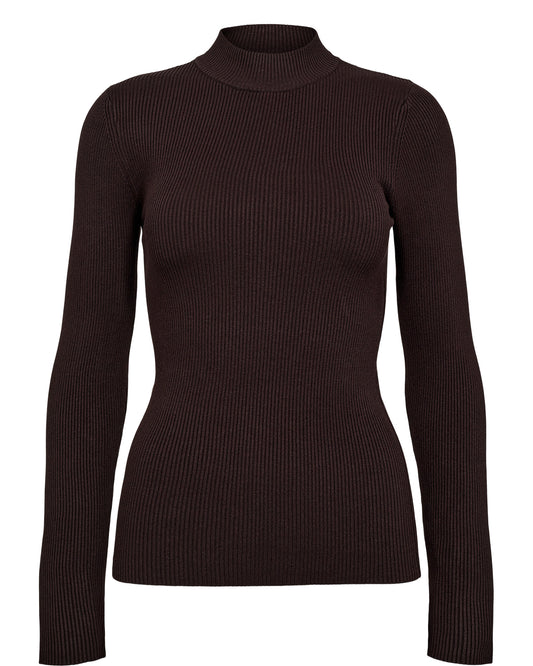Numph Bia l/s Top - choc brown