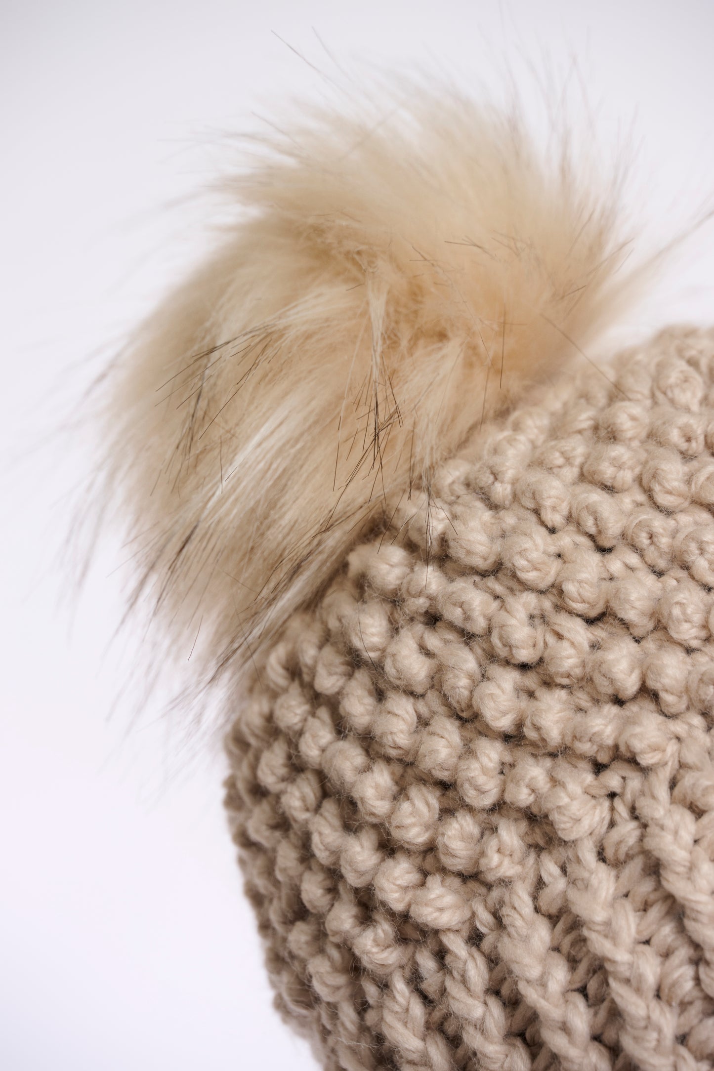 R&P Faux Fur Detachable Pompon - Birch