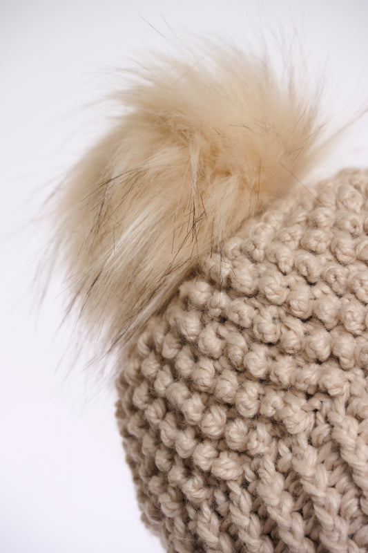 R&P Faux Fur Detachable Pompon - Birch