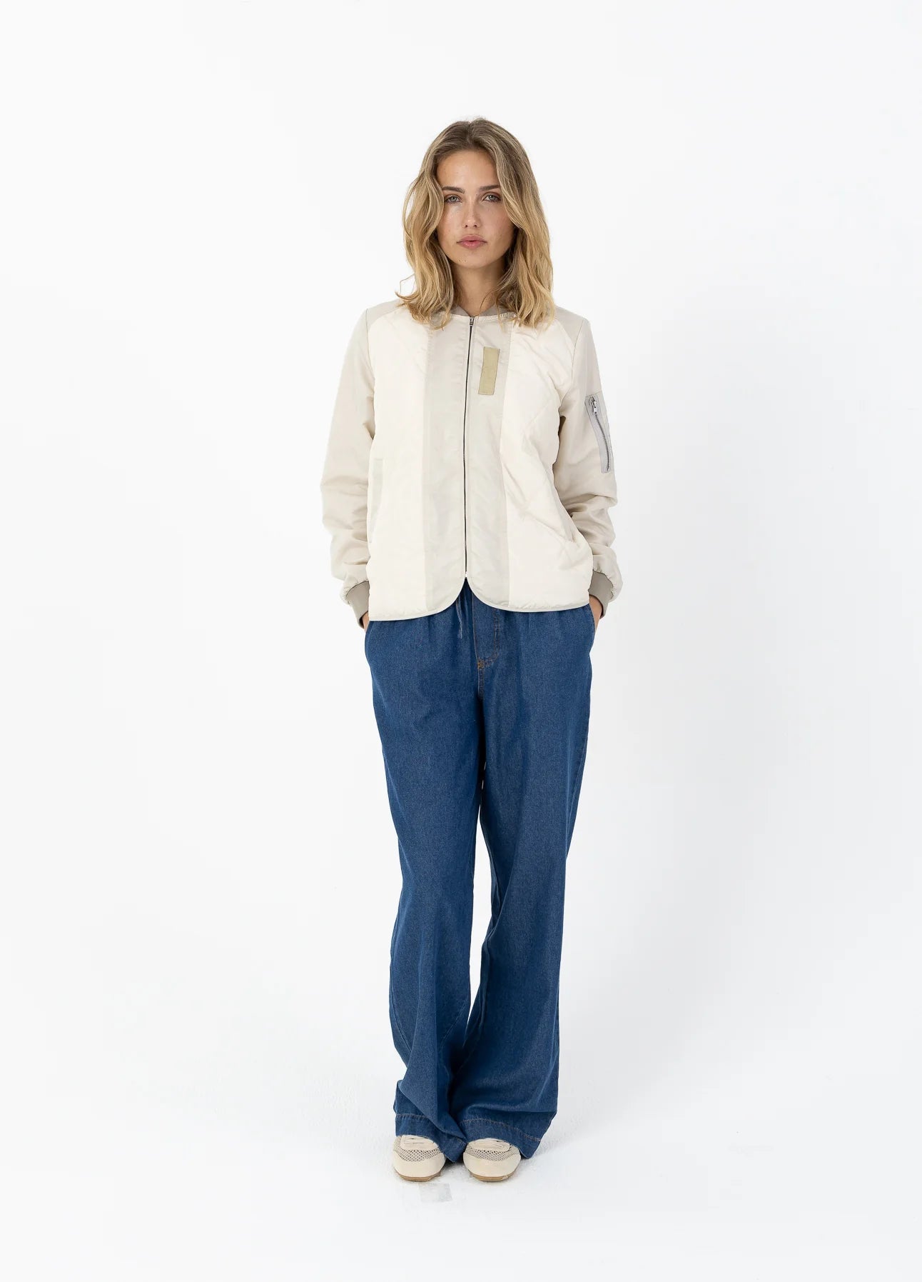 Coster CPH Quilted Bomber Jacket - Pearl