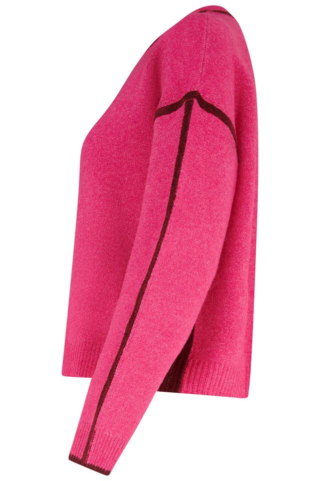 Rozalia Jumper - Hot Pink Burgundy Trim