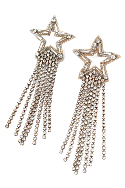 My Doris Shooting Star Beaded Earrings - Silver
