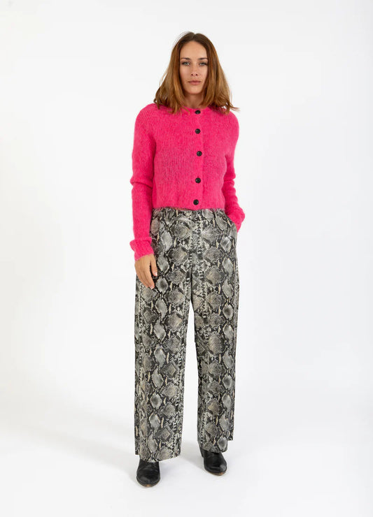 Coster Copenhagen Snake Print Leather Trousers