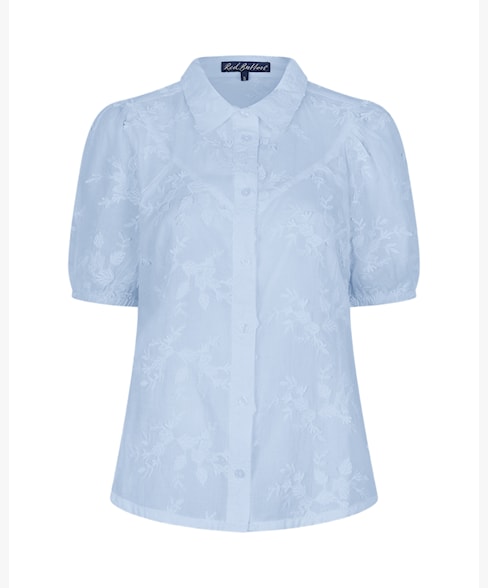 RB Victoria 3D Flower Shirt Blouse - Light Blue