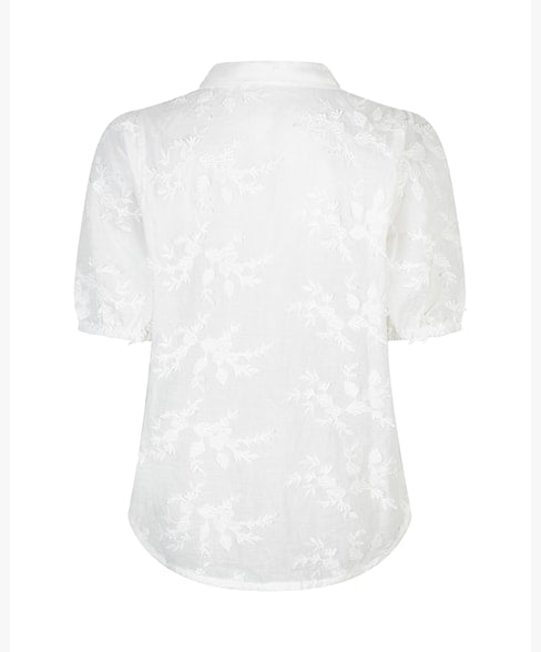 RB Victoria 3D Flower Shirt Blouse - White