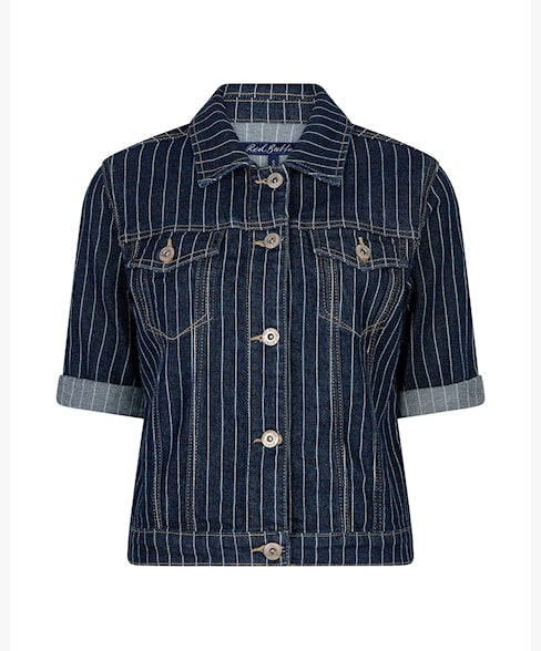 RB Pinstripe Jackie Short Sleeve Top - Rinse