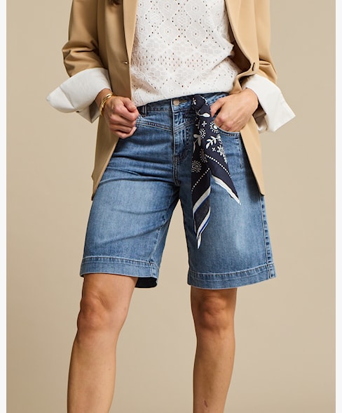 RB Kate Bermuda Shorts with Scarf - Stoneused