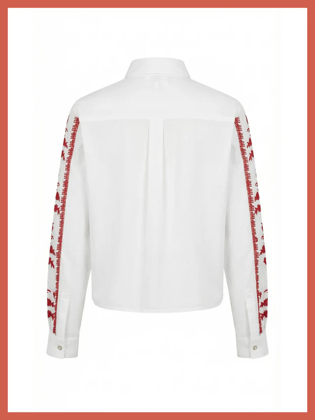Nooki Sienna Embroidered Cropped Shirt