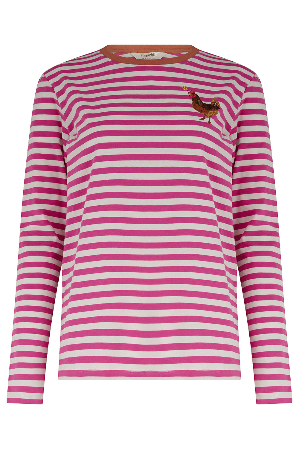 Brunswick Striped Top - magenta/white