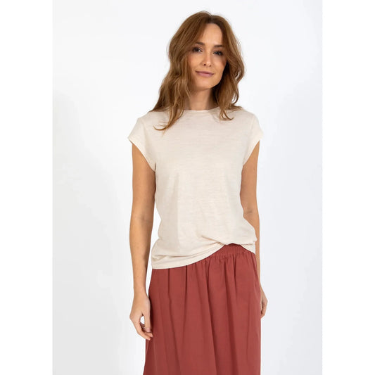 Coster Copenhagen Metallic Tee - Sand/Gold