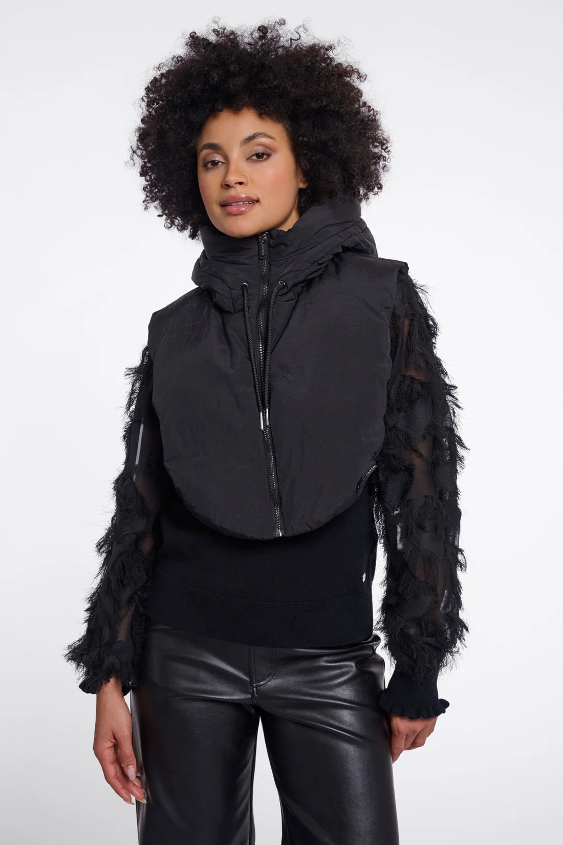 Rino & Pelle Tabita Hood Collar - Black