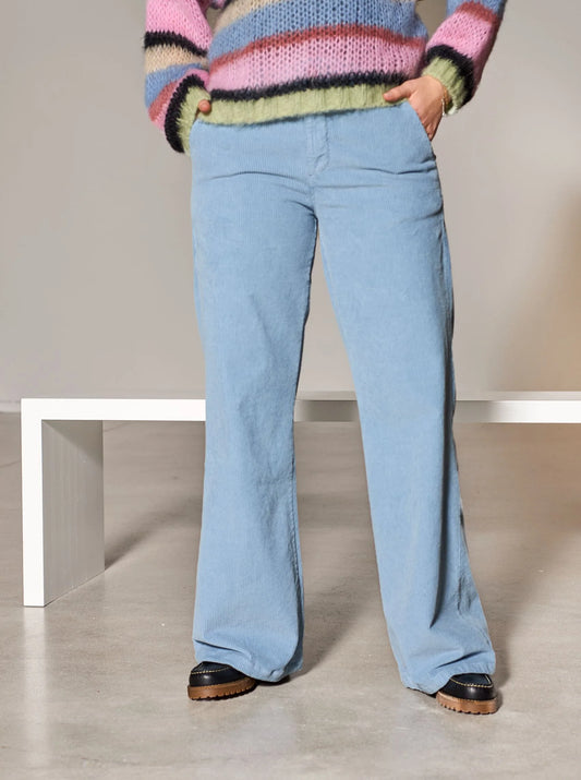 BC Cora Corduroy Box Pants - Dust Blue