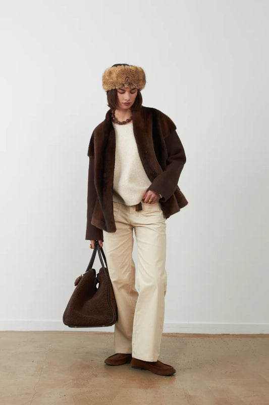 Orfeo Yana Fur Jacket - Chocolate