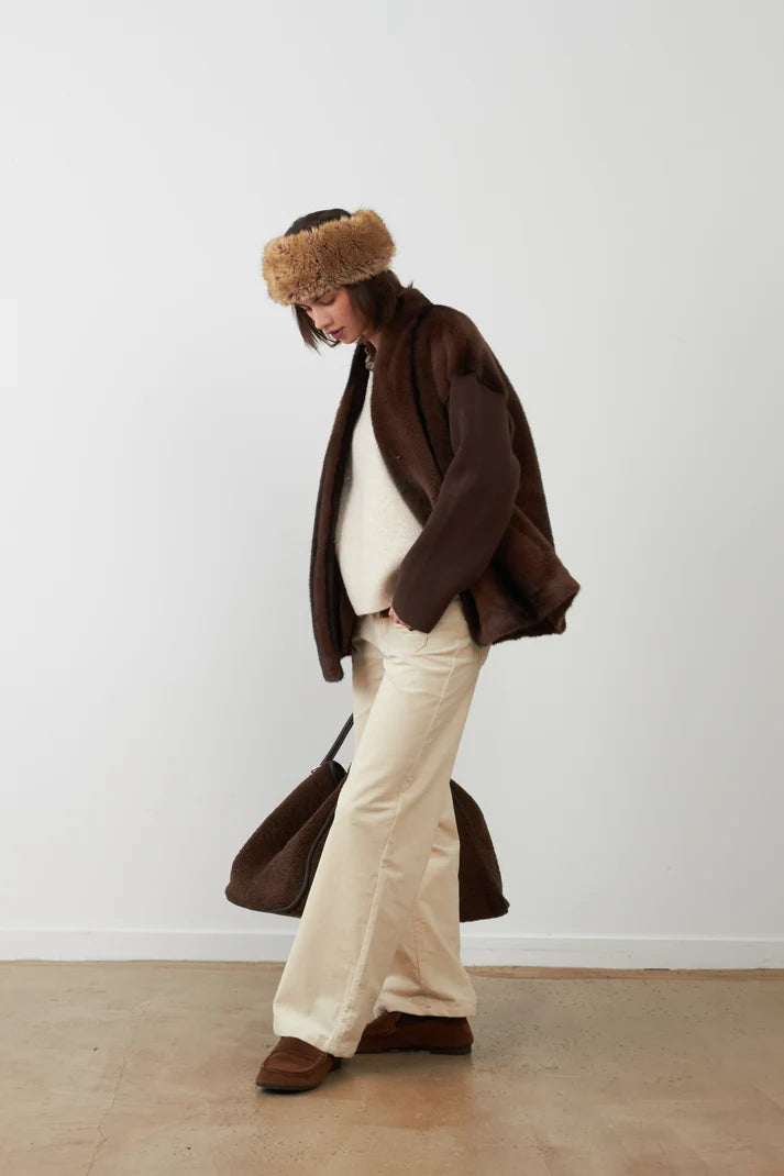 Orfeo Yana Fur Jacket - Chocolate