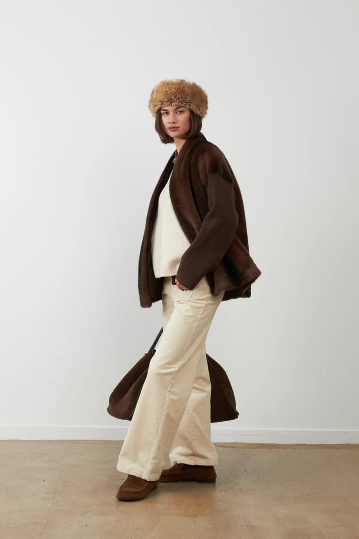 Orfeo Yana Fur Jacket - Chocolate