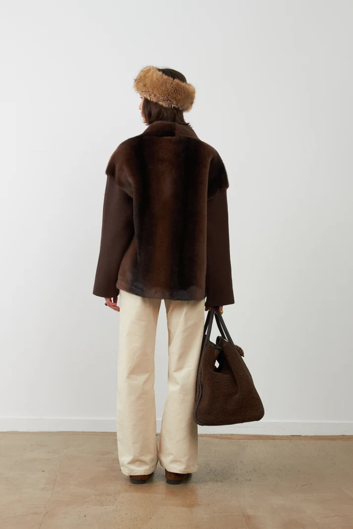 Orfeo Yana Fur Jacket - Chocolate