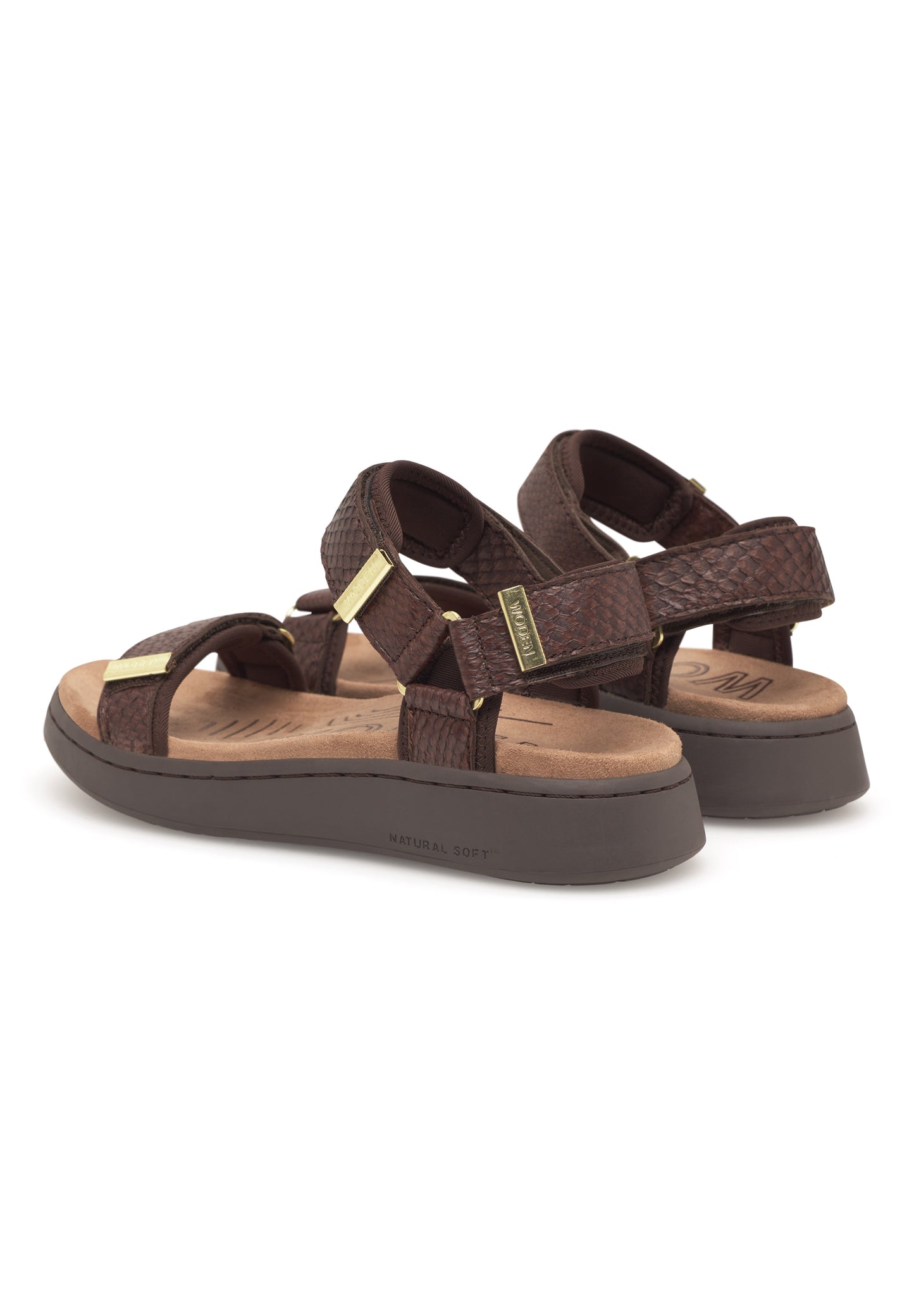 Woden Line Fish Sandals - chocolate