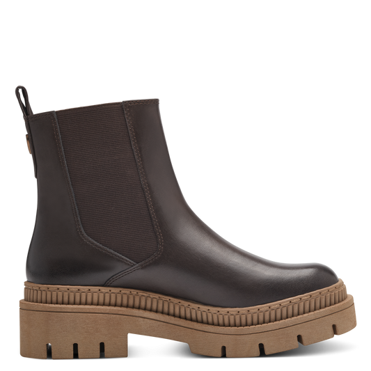 Marco Tozzi Chunky Chelsea Boots - Choc brown/natural