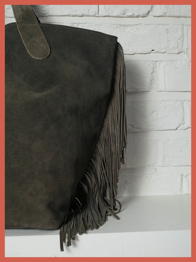Nooki Vancouver Suede Tote - Olive