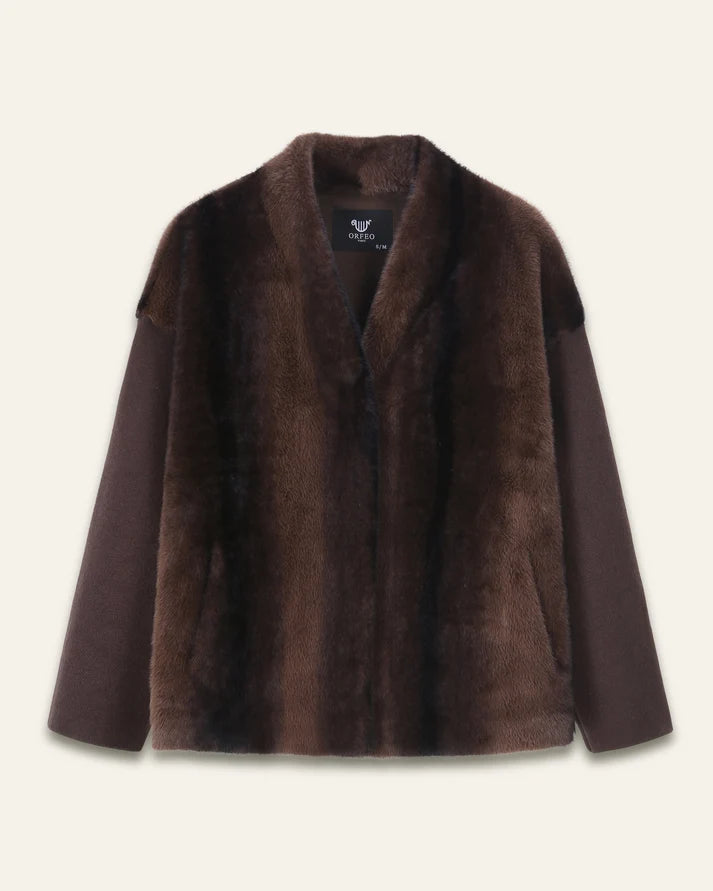 Orfeo Yana Fur Jacket - Chocolate