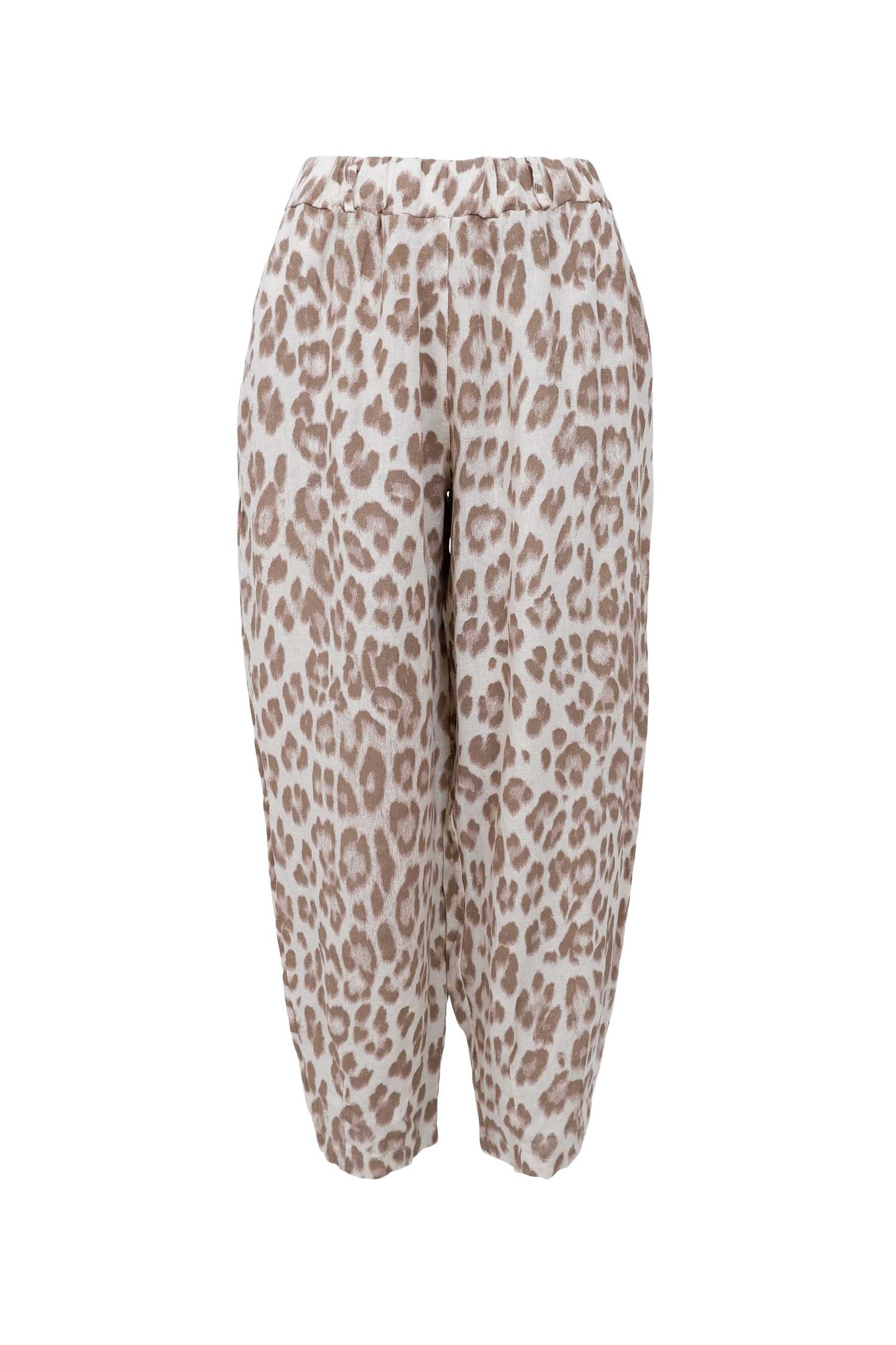 BC Melina Barrel Linen Pants - Nougat Leo