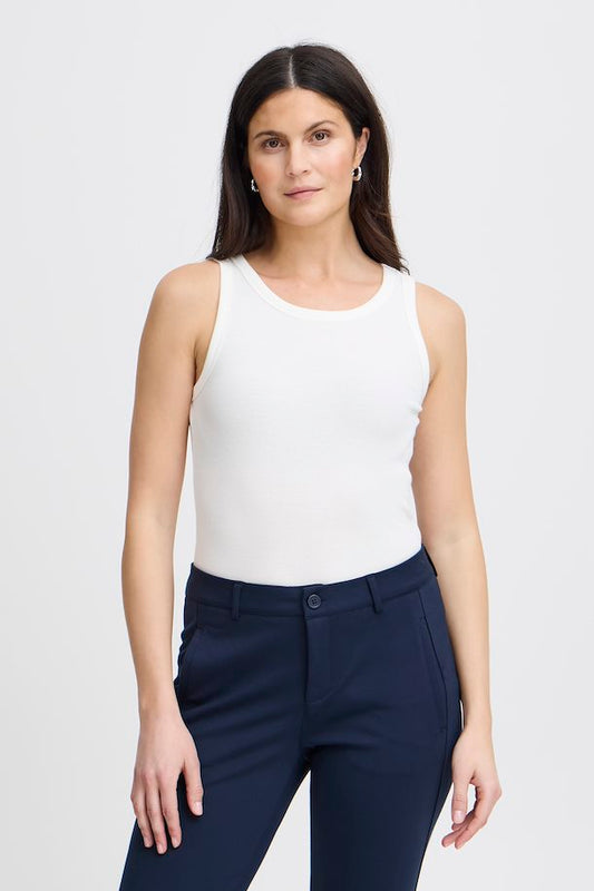 Fransa Hizamond Vest Top - White