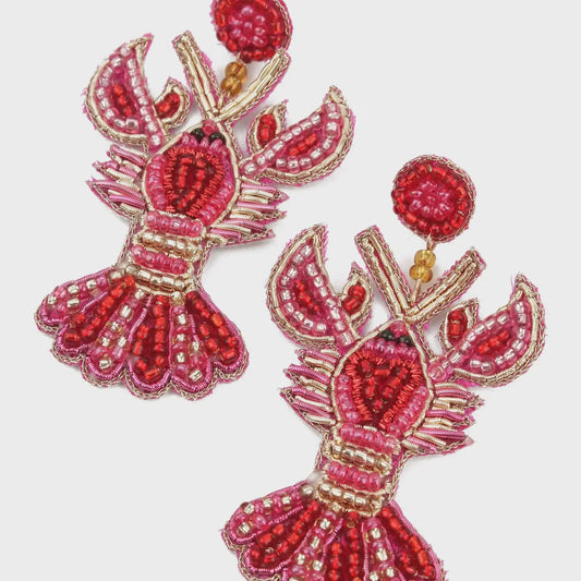 My Doris Lobster Love Beaded Earrings