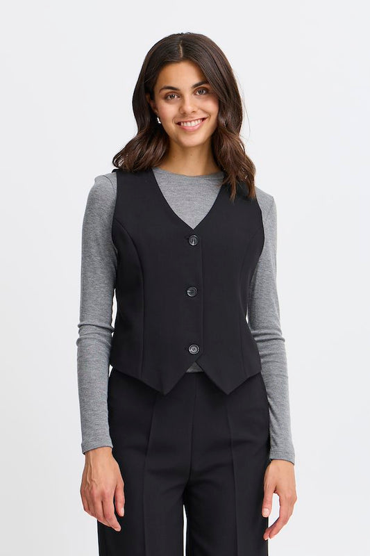 Fransa Abigail Waistcoat - Black