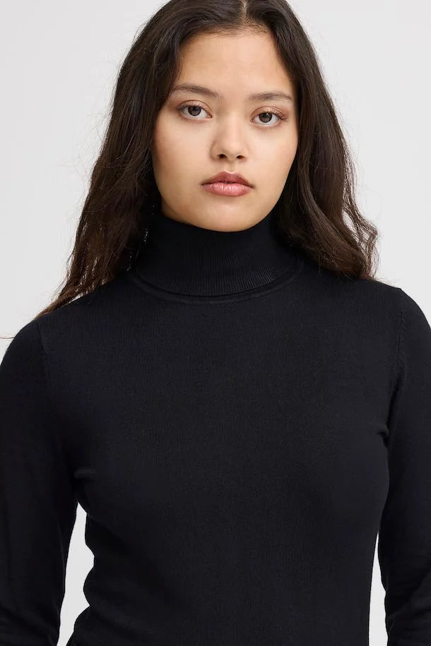 ICHI Mafa Polo Top - Black
