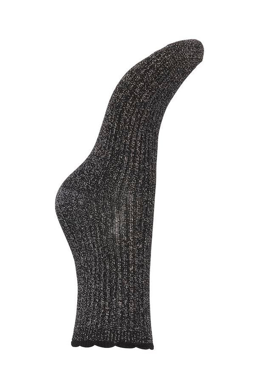 ICHI Saffi Socks - Black with Silver