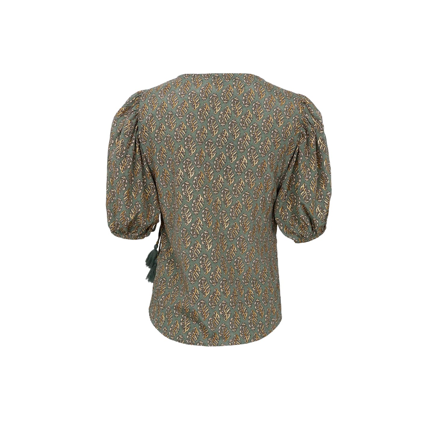 BC Luna Puff Sleeve Wrap Blouse - Olive Mist