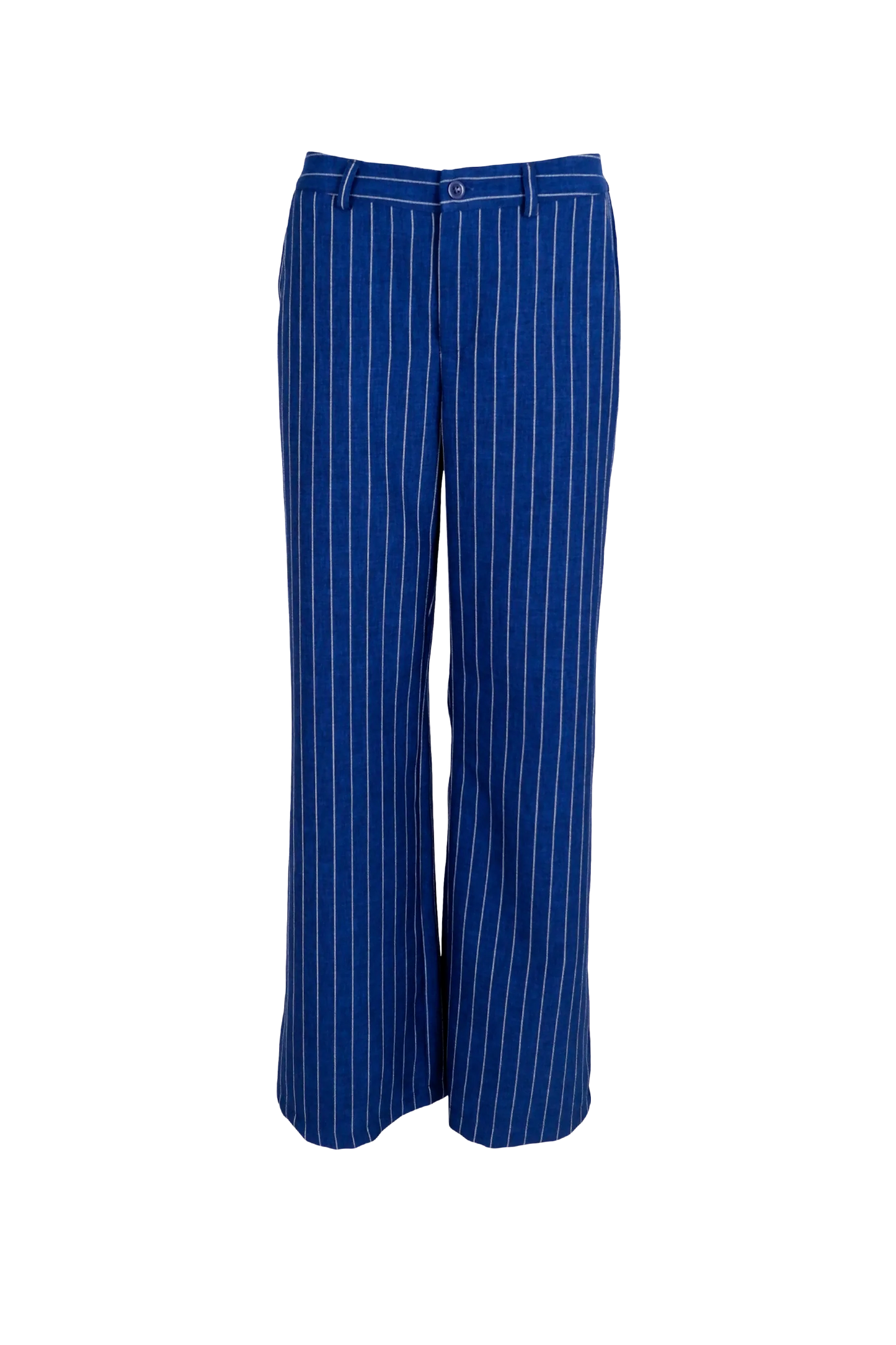 Black Colour Chicago Trousers - blue pinstripe