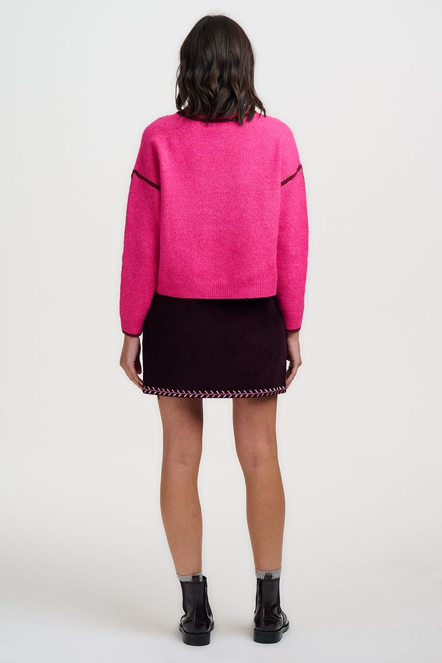Suzie Cord Mini Skirt - Dark Plum