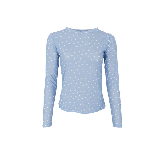 BC Annie Mesh Top - Light Blue Dot