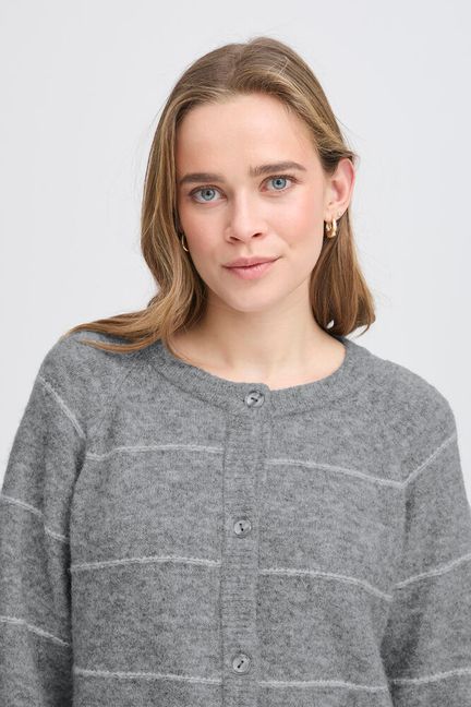 Fransa Kendra Cardigan - Asphalt Melange