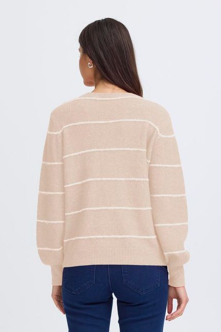 Fransa Kendra Long Sleeve Pullover - Feather Grey Mix