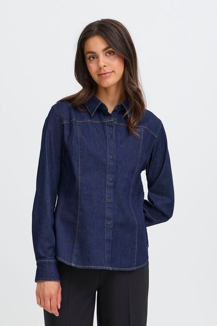 Fransa Chicago Denim Shirt - Raw Blue
