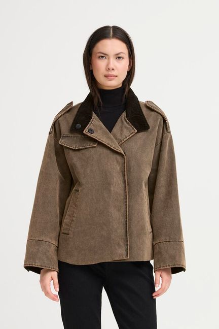 ICHI Fazola Jacket - Washed Brown