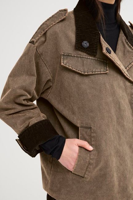 ICHI Fazola Jacket - Washed Brown