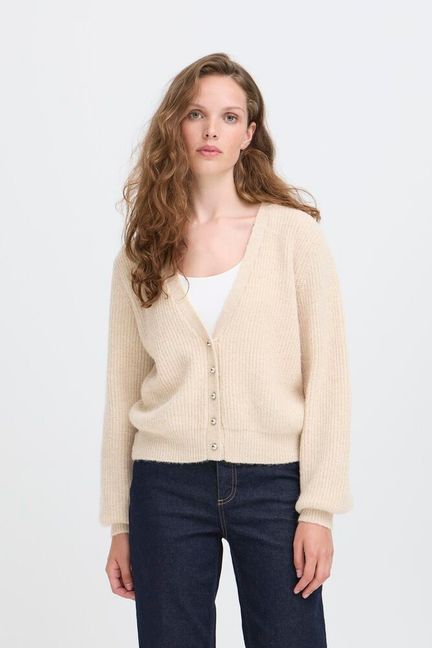 ICHI Marin Cardigan - Sandshell